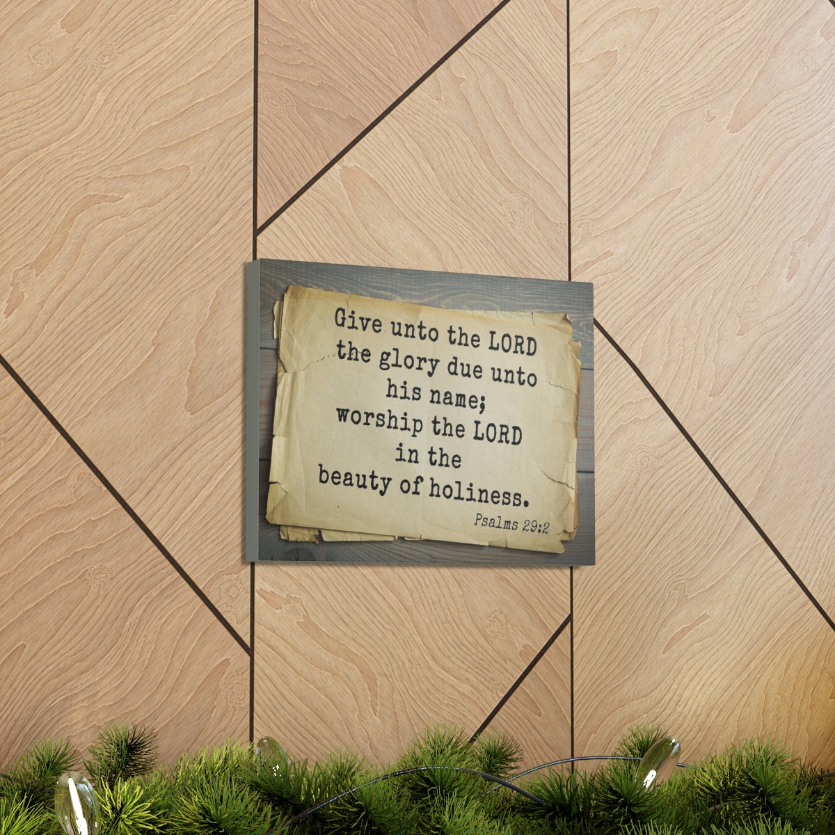 Scripture Walls Worship The Lord Psalms 29:2 Bible Verse Canvas Christian Wall Art Bible Verse Print Ready To Hang Unframed-Express Your Love Gifts