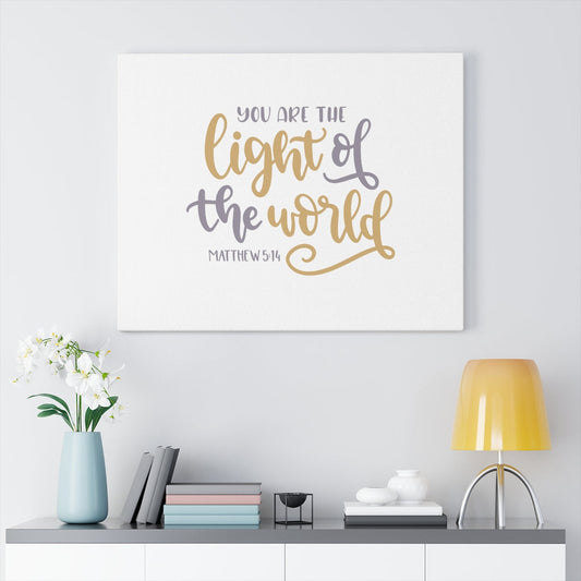You Are The Light Matthew 5:14 Bible Verse Canvas Christian Wall Art Ready to Hang Unframed-Express Your Love Gifts