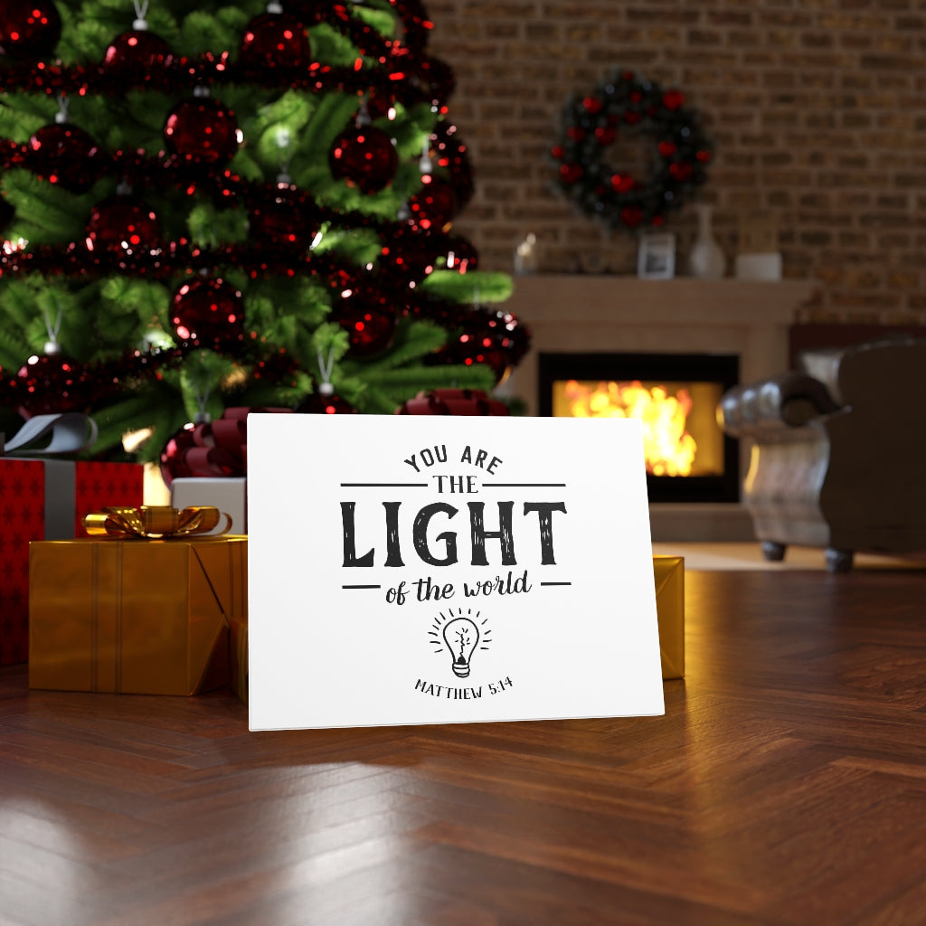 You Are The Light Matthew 5:14 White Bible Verse Canvas Christian Wall Art Ready to Hang Unframed-Express Your Love Gifts