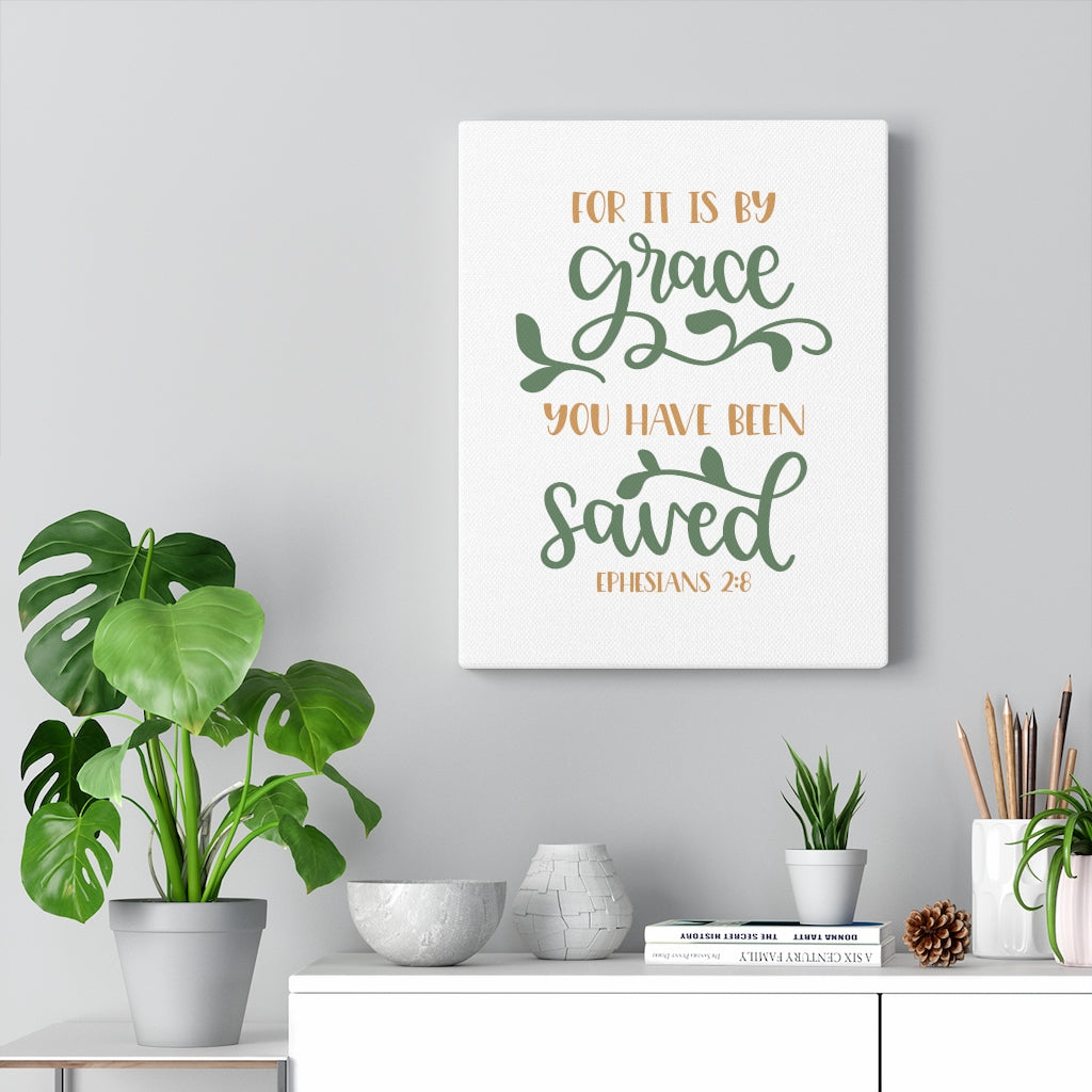 You Have Been Saved Ephesians 2:8 Bible Verse Canvas Christian Wall Art Ready to Hang Unframed-Express Your Love Gifts