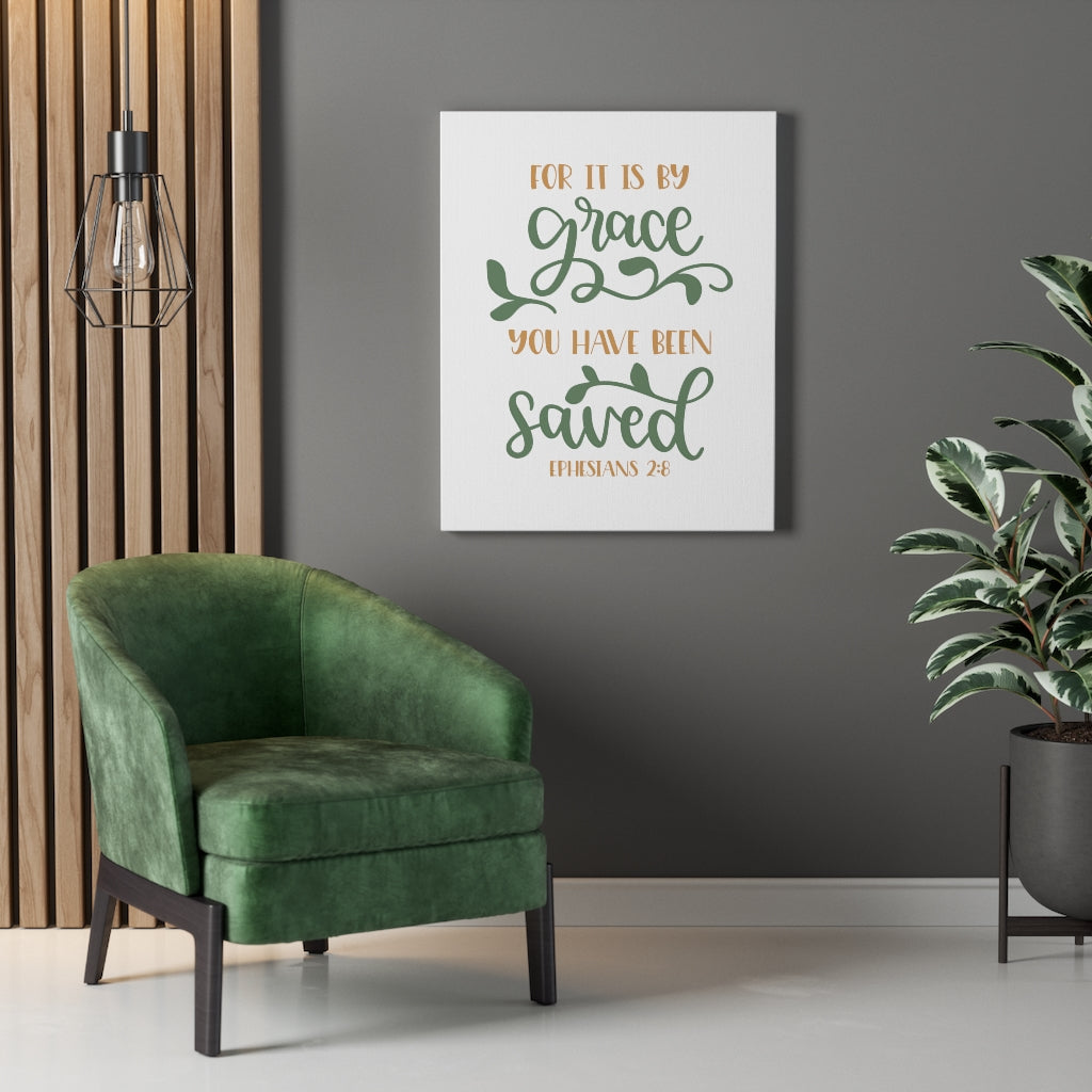 You Have Been Saved Ephesians 2:8 Bible Verse Canvas Christian Wall Art Ready to Hang Unframed-Express Your Love Gifts