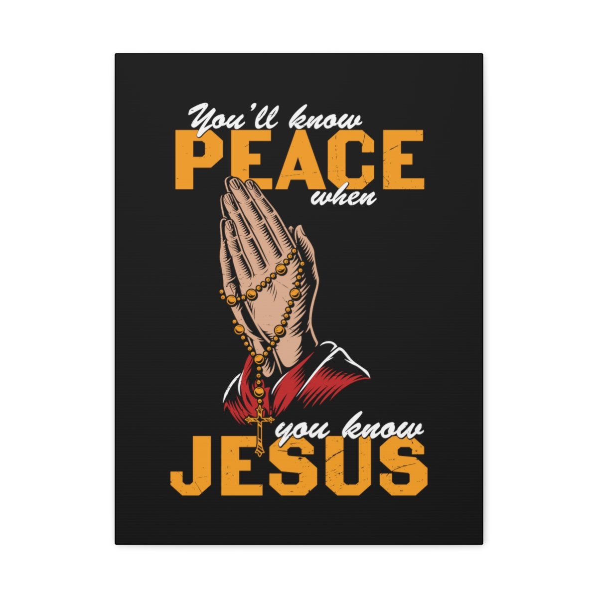 You'll Know Peace Rosary Psalms 96:1-13 Christian Wall Art Bible Verse Print Ready to Hang Unframed-Express Your Love Gifts
