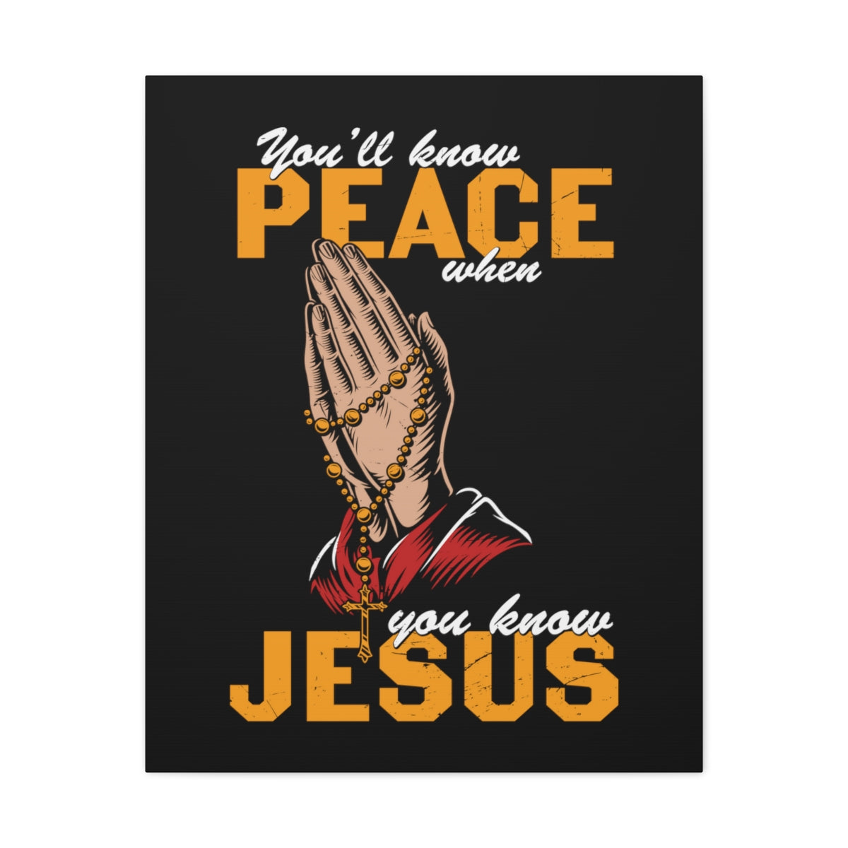 You'll Know Peace Rosary Psalms 96:1-13 Christian Wall Art Bible Verse Print Ready to Hang Unframed-Express Your Love Gifts