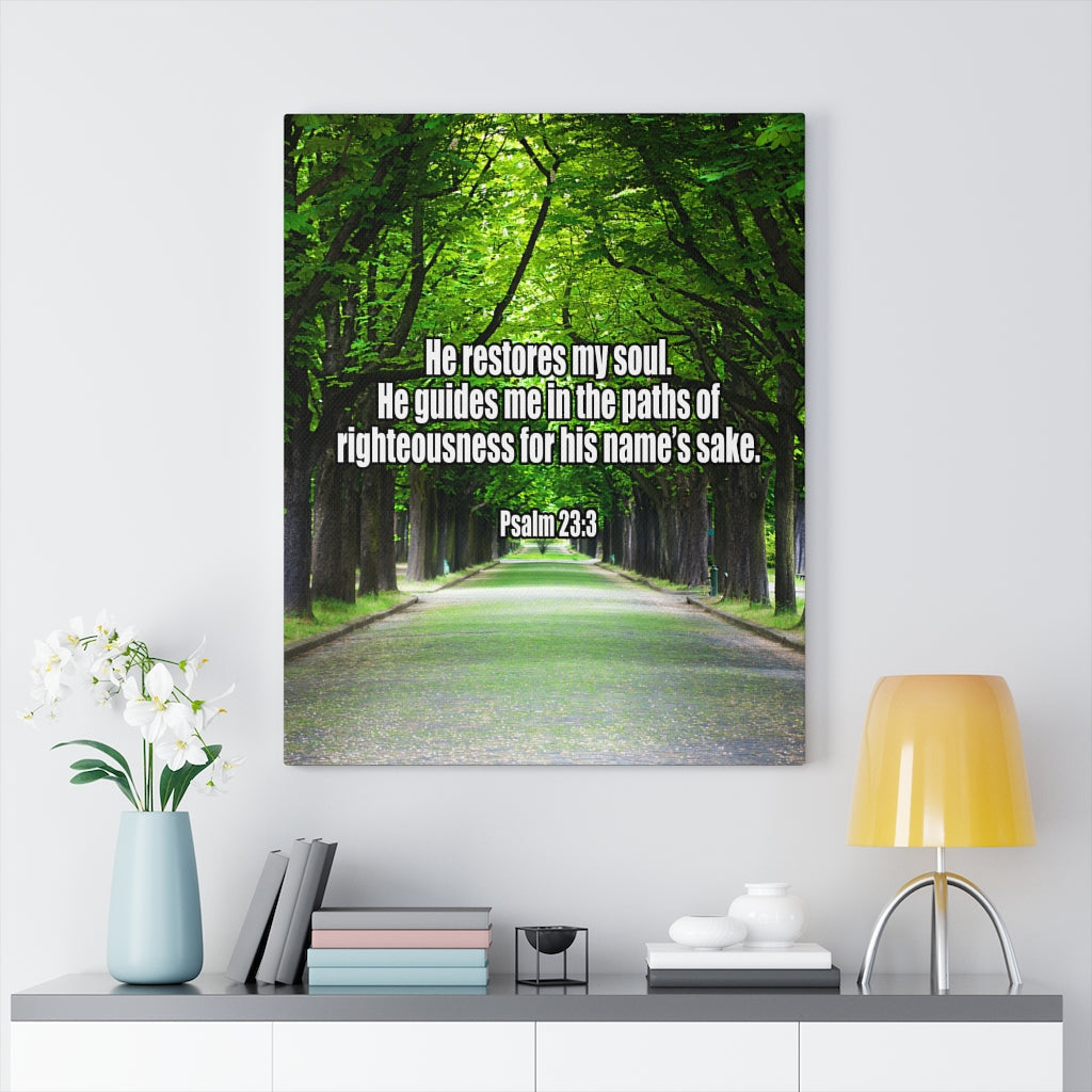 Scripture Walls You Restore My Soul Psalm 23:3 Wall Art Christian Home Decor Unframed-Express Your Love Gifts