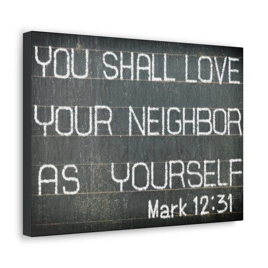 Scripture Walls You Shall Love Mark 12:31 Bible Verse Canvas Christian Wall Art Bible Verse Print Ready To Hang Unframed-Express Your Love Gifts