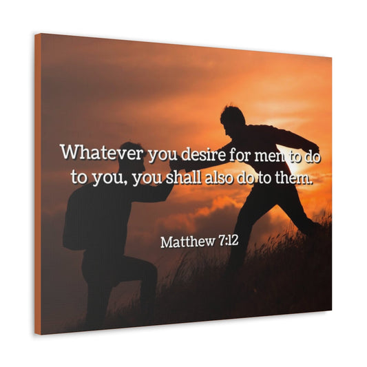 Scripture Walls You Shall Matthew 7:12 Bible Verse Canvas Christian Wall Art Ready to Hang Unframed-Express Your Love Gifts