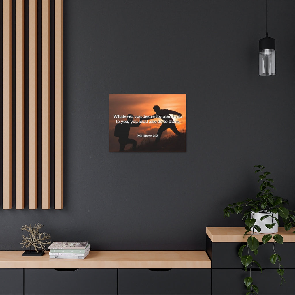 Scripture Walls You Shall Matthew 7:12 Bible Verse Canvas Christian Wall Art Ready to Hang Unframed-Express Your Love Gifts