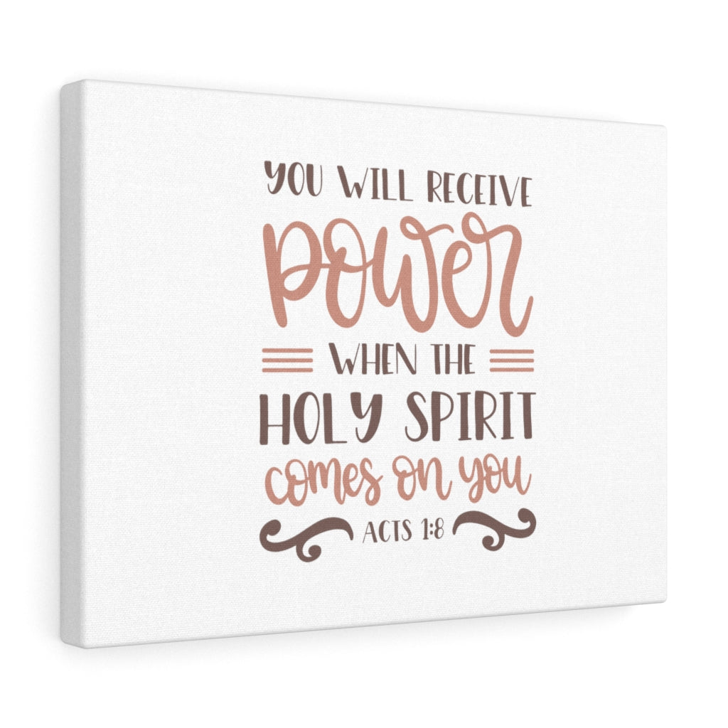 You Will Receive Power Acts 1:8 Bible Verse Canvas Christian Wall Art Ready to Hang Unframed-Express Your Love Gifts