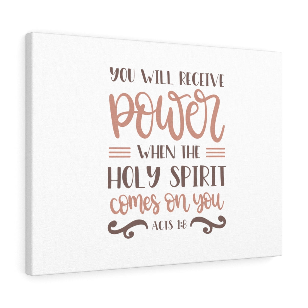You Will Receive Power Acts 1:8 Bible Verse Canvas Christian Wall Art Ready to Hang Unframed-Express Your Love Gifts