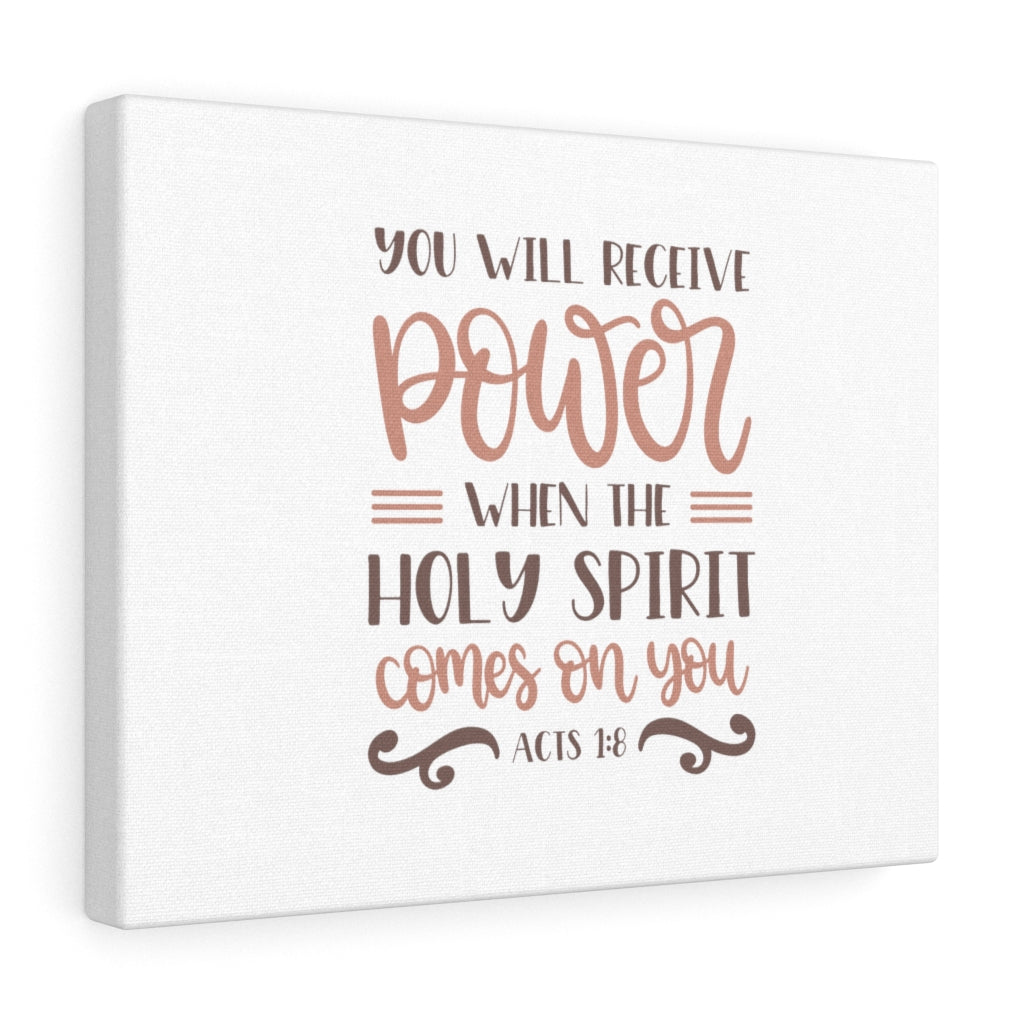 You Will Receive Power Acts 1:8 Bible Verse Canvas Christian Wall Art Ready to Hang Unframed-Express Your Love Gifts