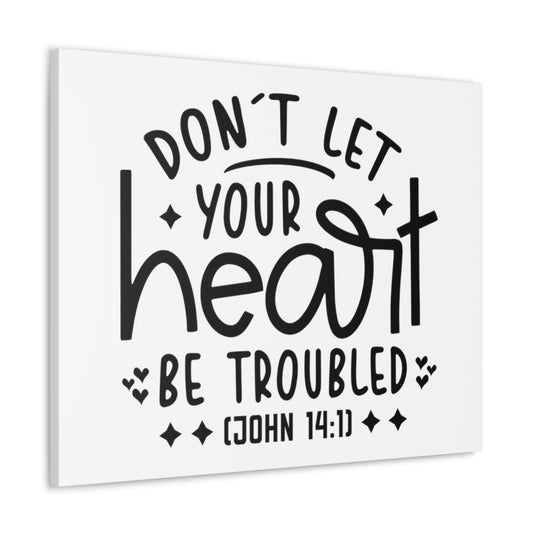 Scripture Walls Your Heart John 14:1 Star Heart Bible Verse Canvas Christian Wall Art Ready to Hang Unframed-Express Your Love Gifts