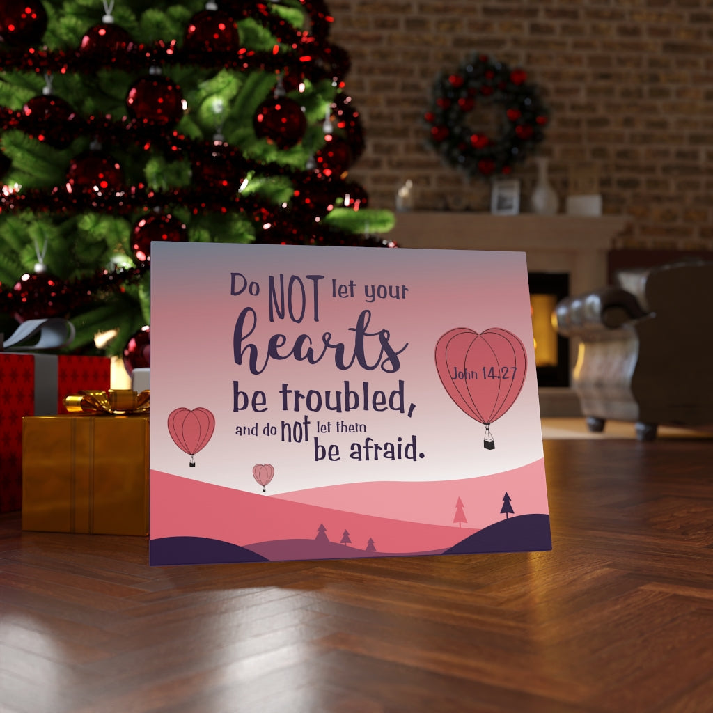 Your Hearts Pink John 14:27 Bible Verse Canvas Christian Wall Art Ready to Hang Unframed-Express Your Love Gifts