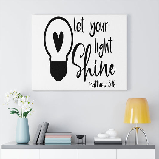 Scripture Walls Your Light Shine Matthew 5:16 Bible Verse Canvas Christian Wall Art Ready to Hang Unframed-Express Your Love Gifts