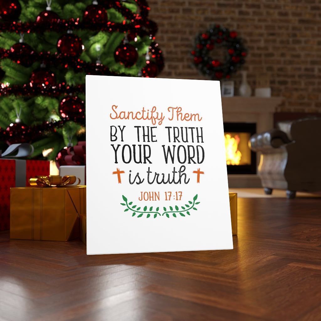 Your Word Is The Truth John 17:17 Bible Verse Canvas Christian Wall Art Ready to Hang Unframed-Express Your Love Gifts