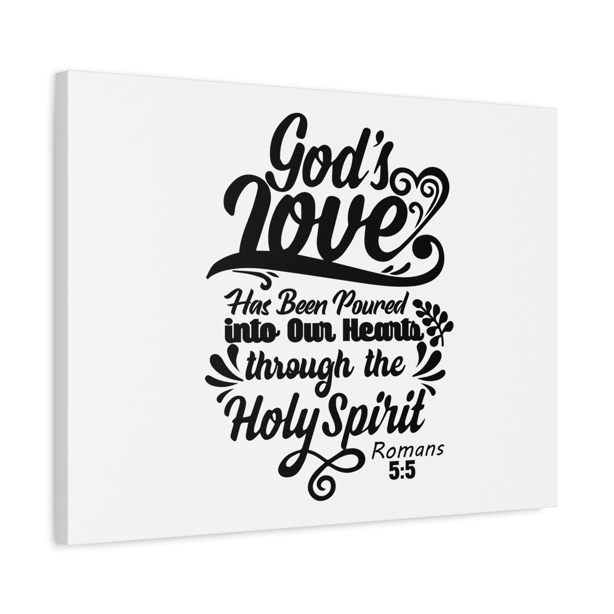 Scripture Canvas God's Love Romans 5:5 Christian Wall Art Bible Verse Print Ready to Hang