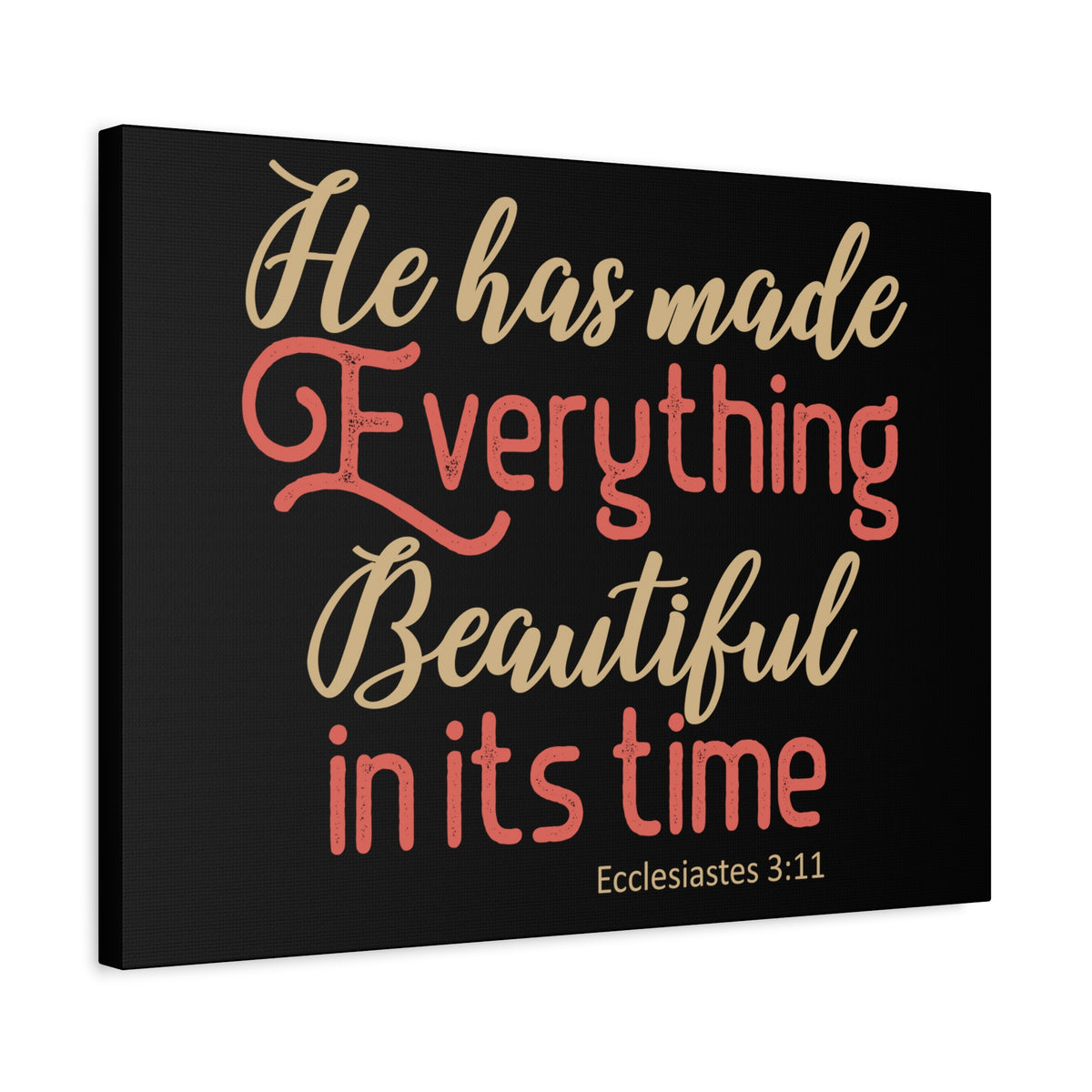 Scripture Canvas Everything Beautiful Ecclesiastes 3:11 Christian Wall Art Bible Verse Print Ready to Hang
