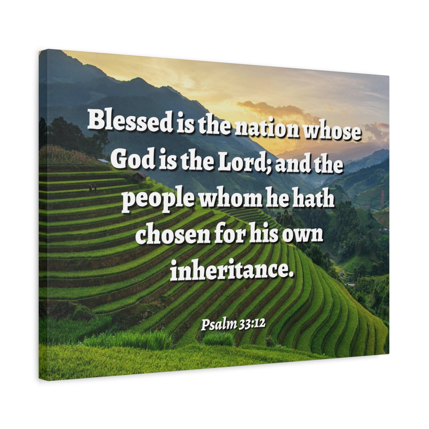 Scripture Walls Blessed Is The Nation Psalm 33:12 Bible Verse Canvas Christian Wall Art Ready to Hang