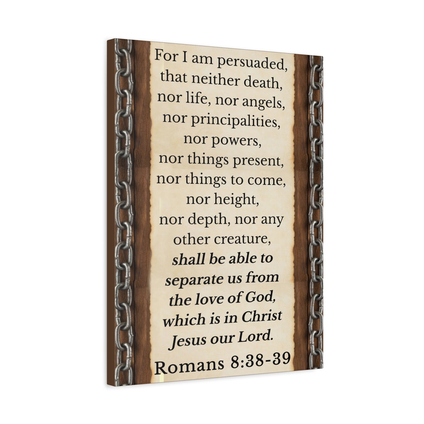 Scripture Walls Romans 8:38-39 Chain Bible Verse Canvas Christian Wall Art Ready to Hang Unframed