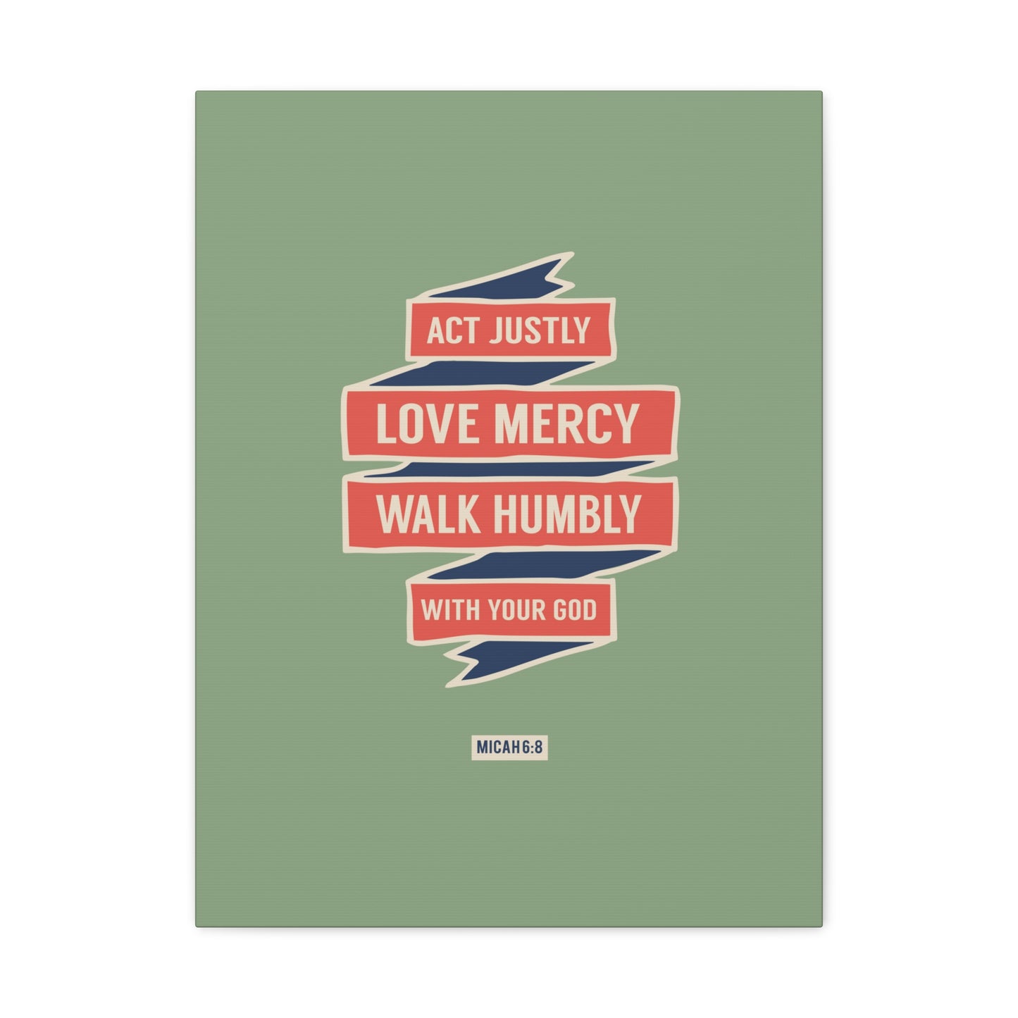 Walk Humbly With Your God Micah 6:8 Bible Verse Canvas Christian Wall Art Ready to Hang