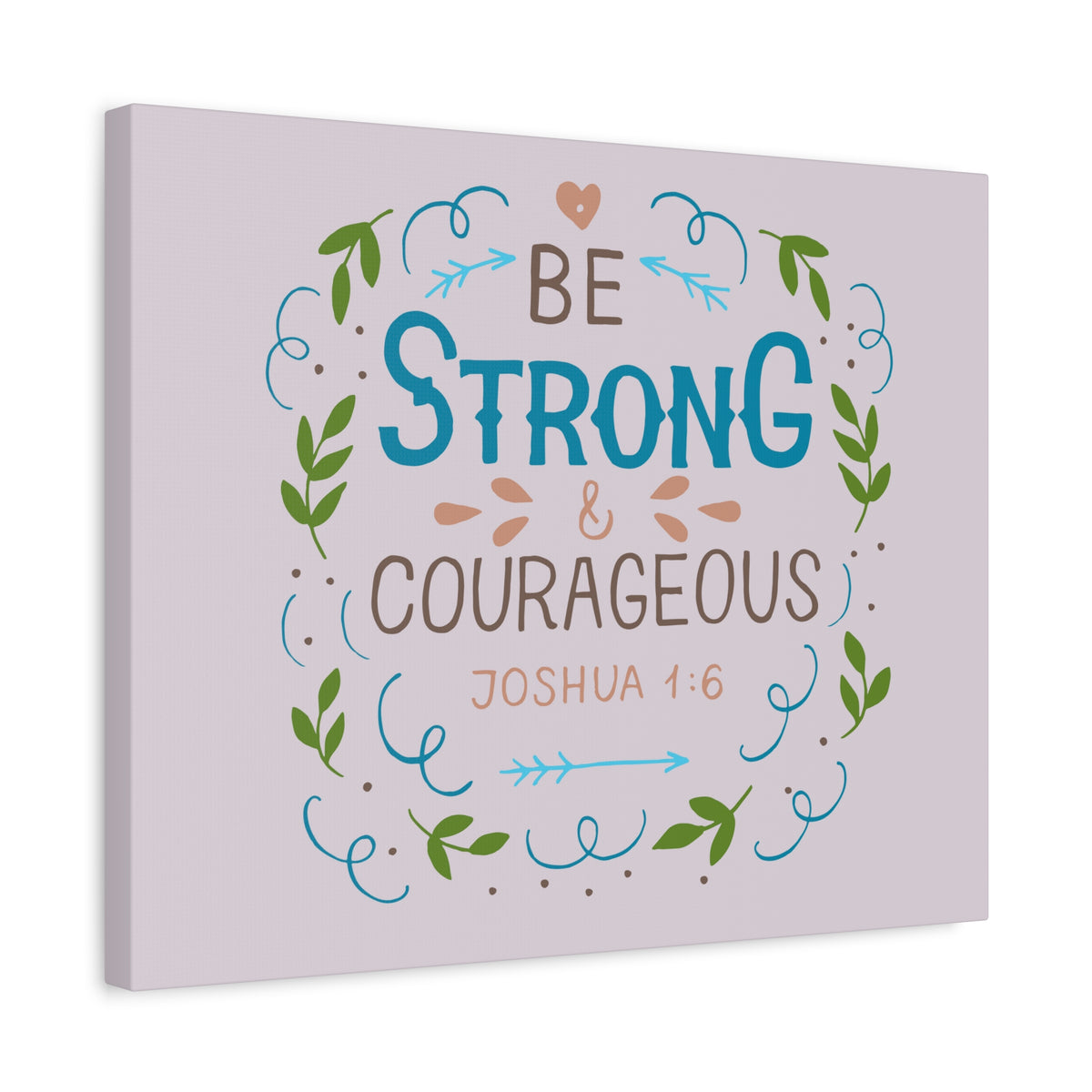 Scripture Canvas Be Strong Pink Joshua 1:6 Christian Wall Art Bible Verse Print Ready to Hang