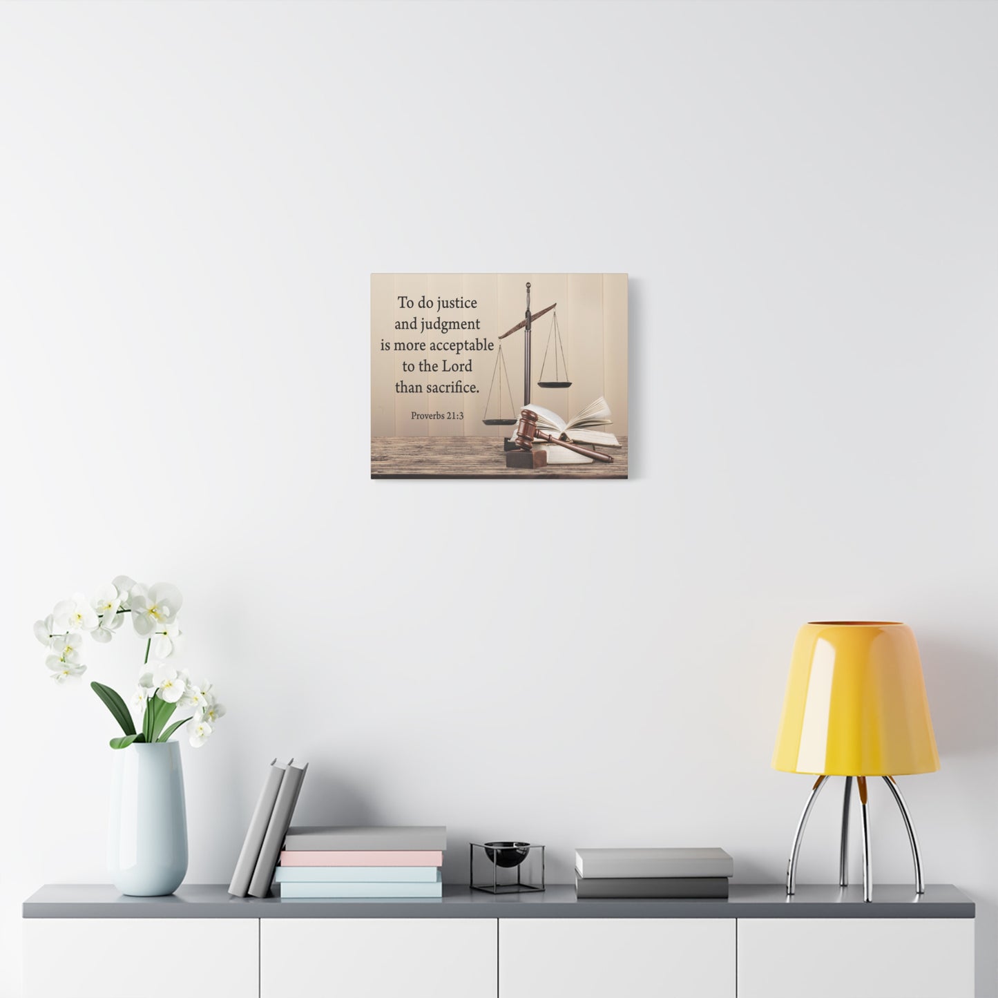 Scripture Walls Judgment and Justice Proverbs 21:3 Bible Verse Canvas Christian Wall Art Ready to Hang