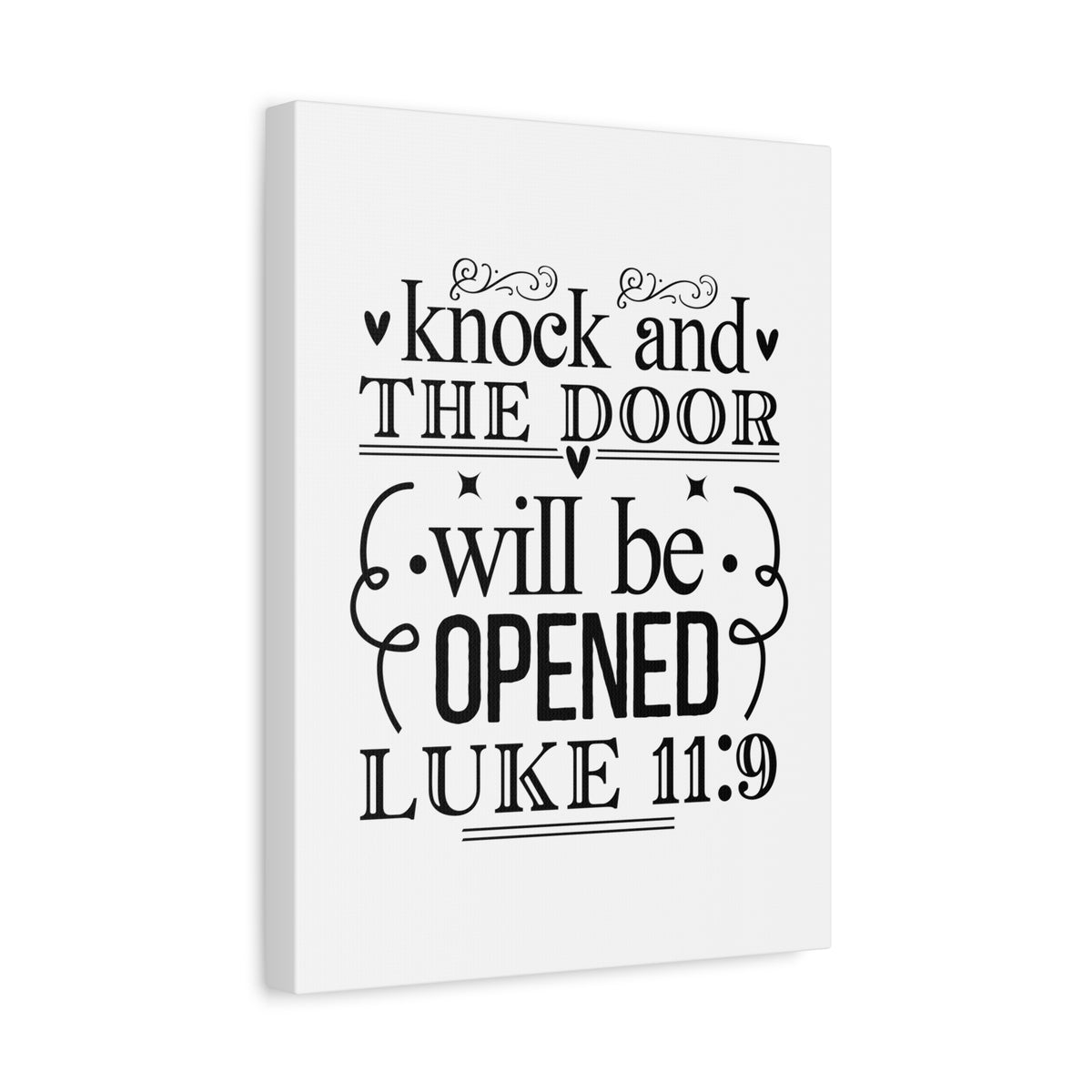 Scripture Walls Knock Luke 11:9 Bible Verse Canvas Christian Wall Art Ready to Hang Unframed