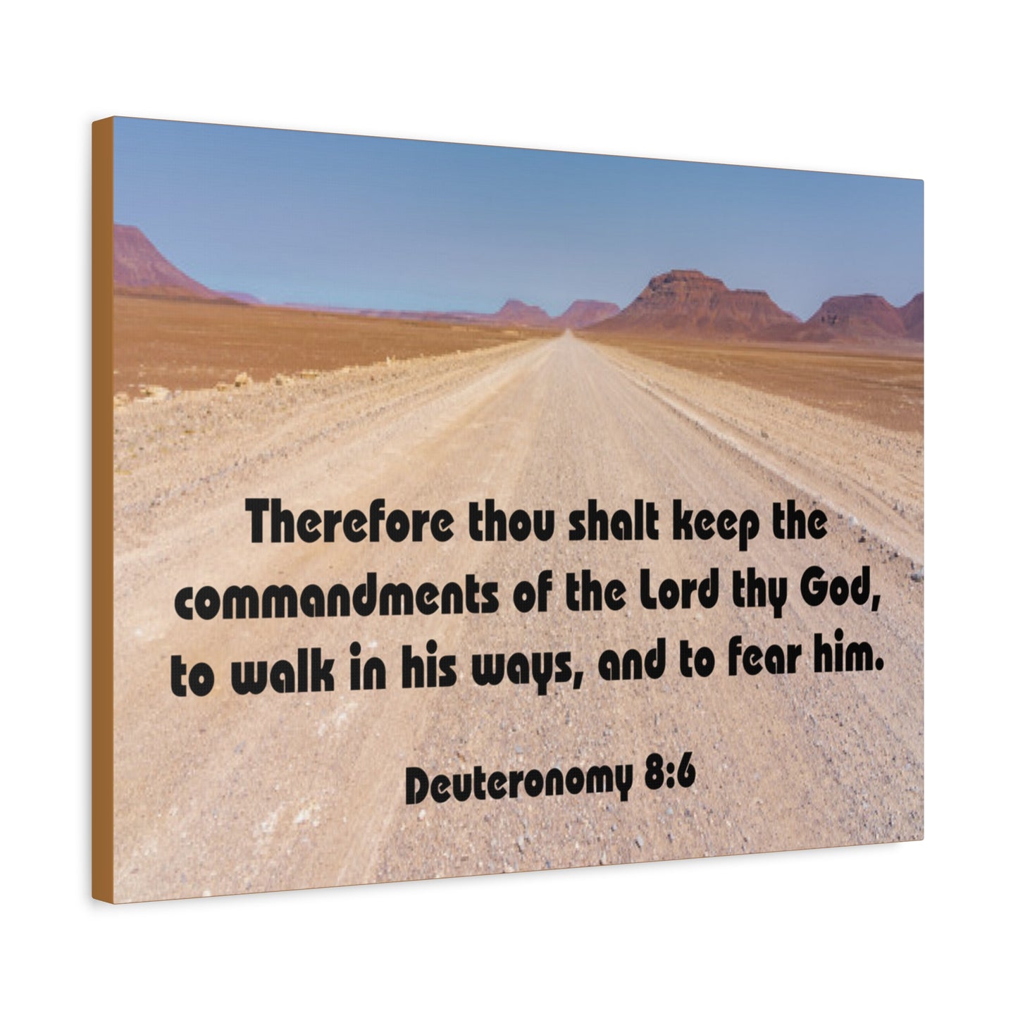 Bible Verse Canvas The Commandments of The Lord Thy God Deuteronomy 8:6 Christian Home Décor Wall Art Scripture Ready to Hang Faith Print