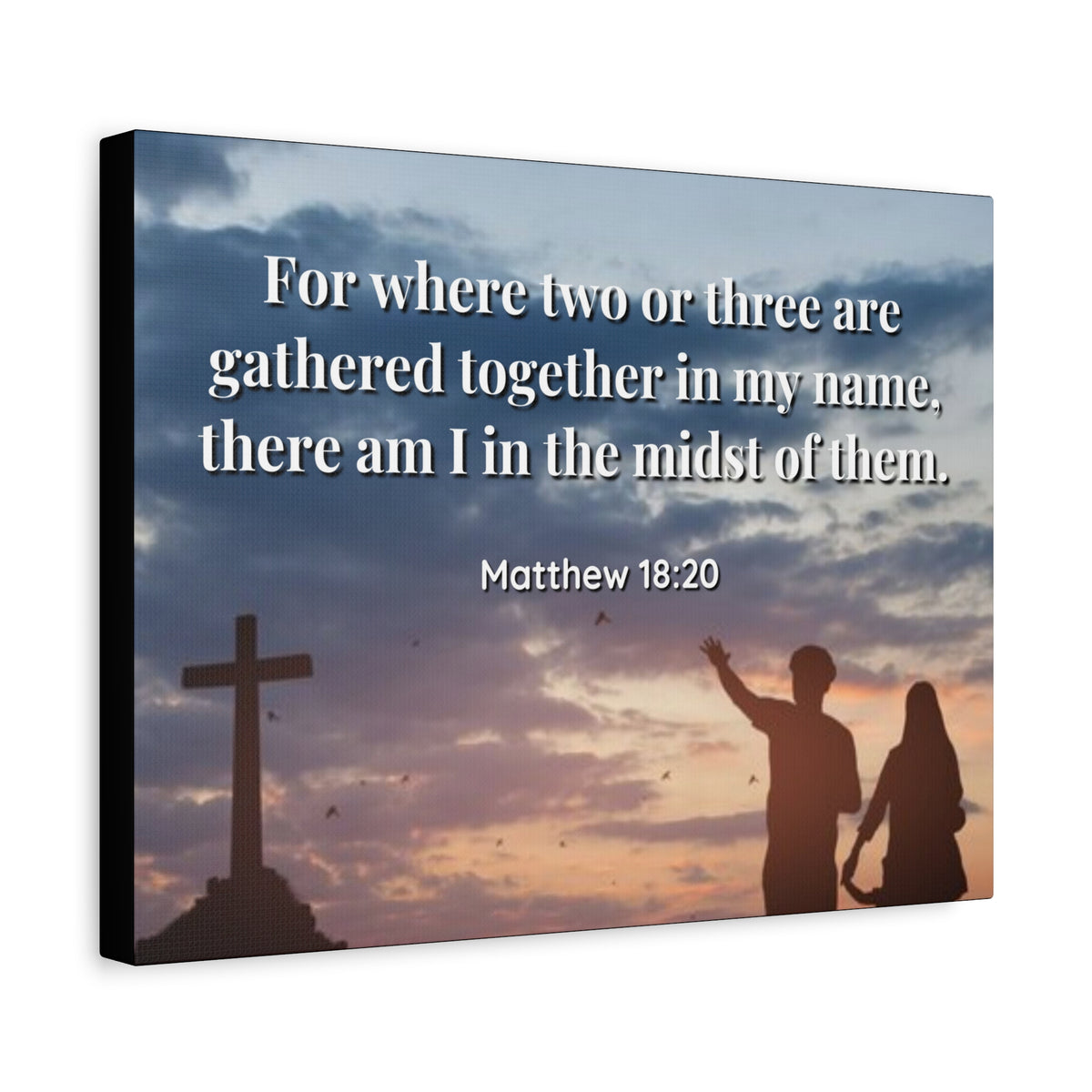 Scripture Canvas Midst Of Them Matthew 18:20 Christian Wall Art Bible Verse Print Ready to Hang