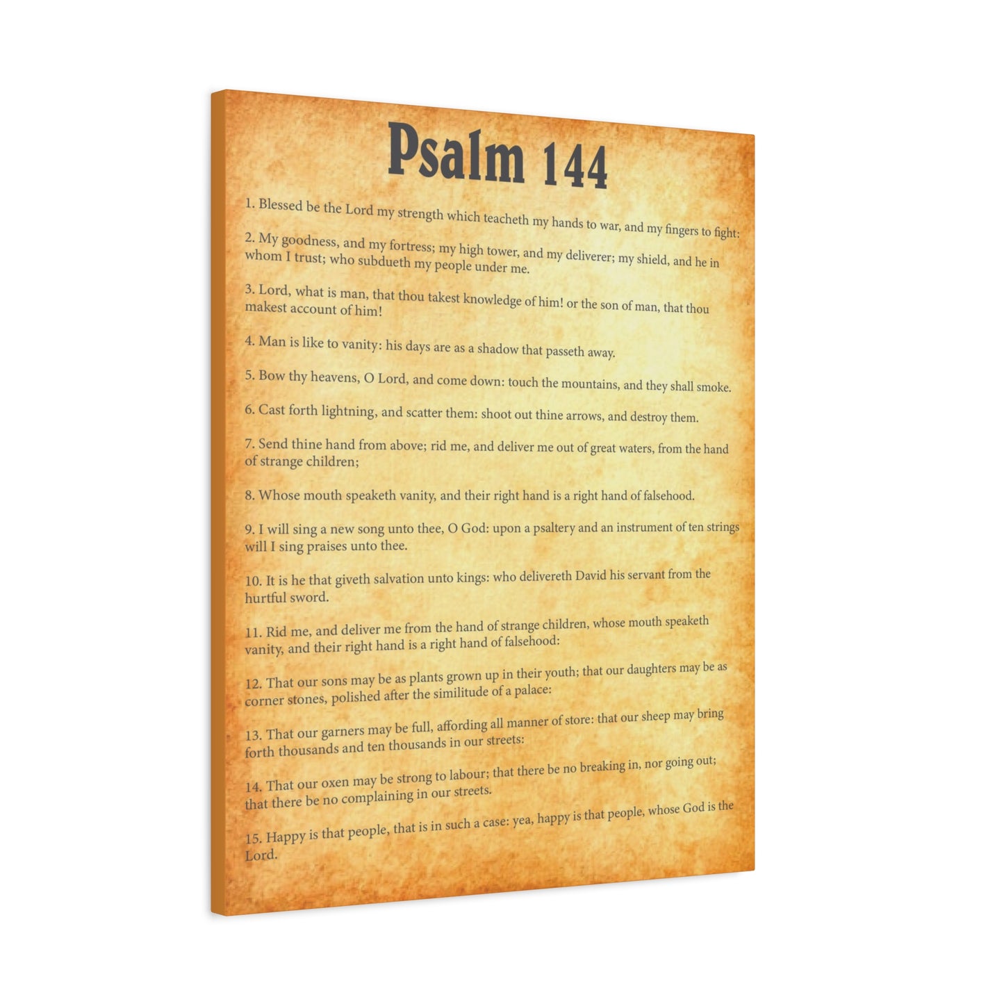 Scripture Walls Psalm 144 Gold Bible Verse Canvas Christian Wall Art Ready to Hang
