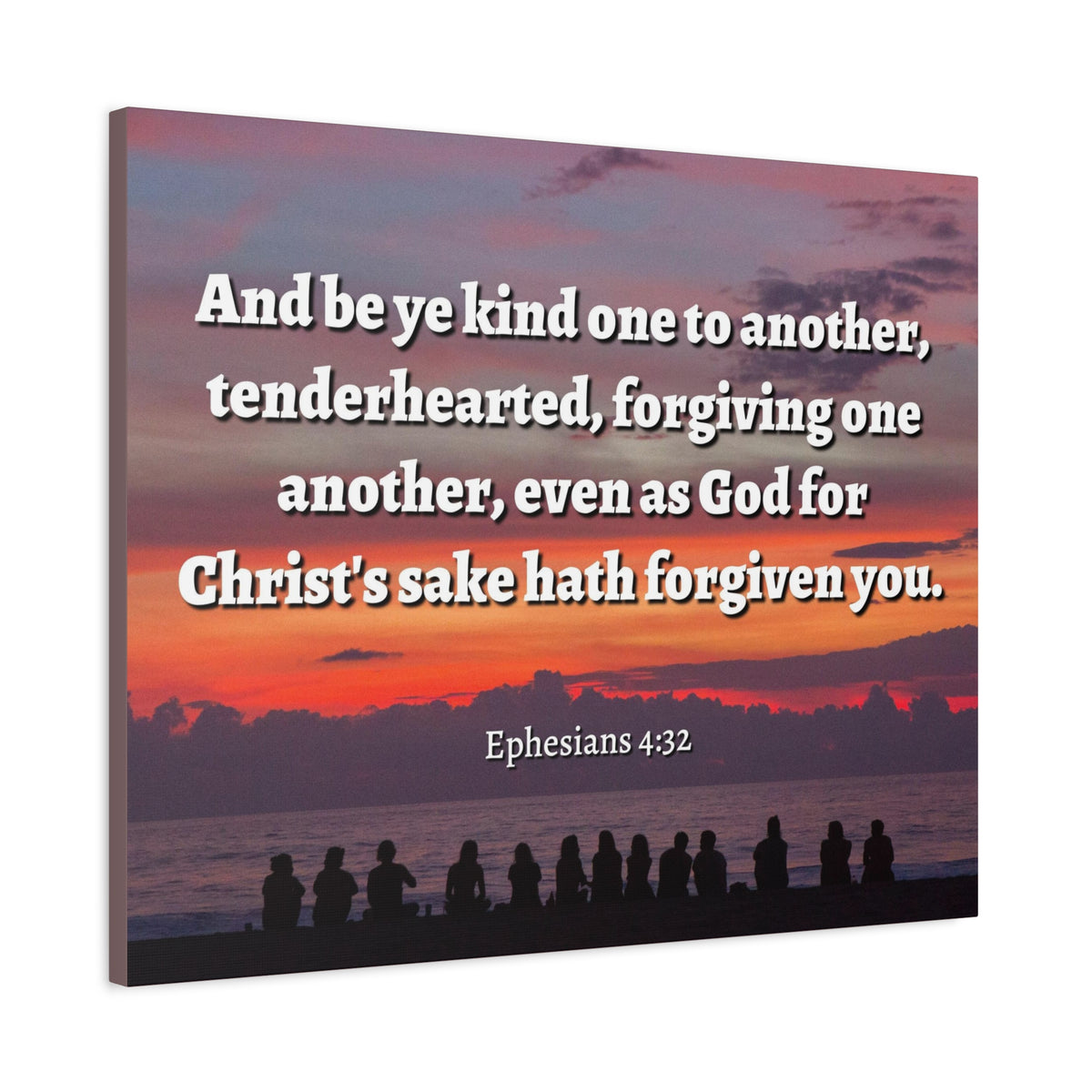 Scripture Canvas Forgiven You Ephesians 4:32 Christian Wall Art Bible Verse Print Ready to Hang