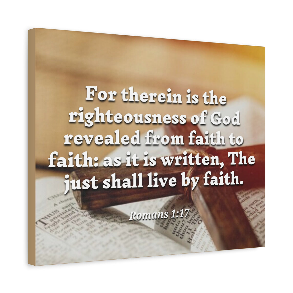 Scripture Canvas Live By Faith Romans 1:17 Christian Wall Art Bible Verse Print Ready to Hang