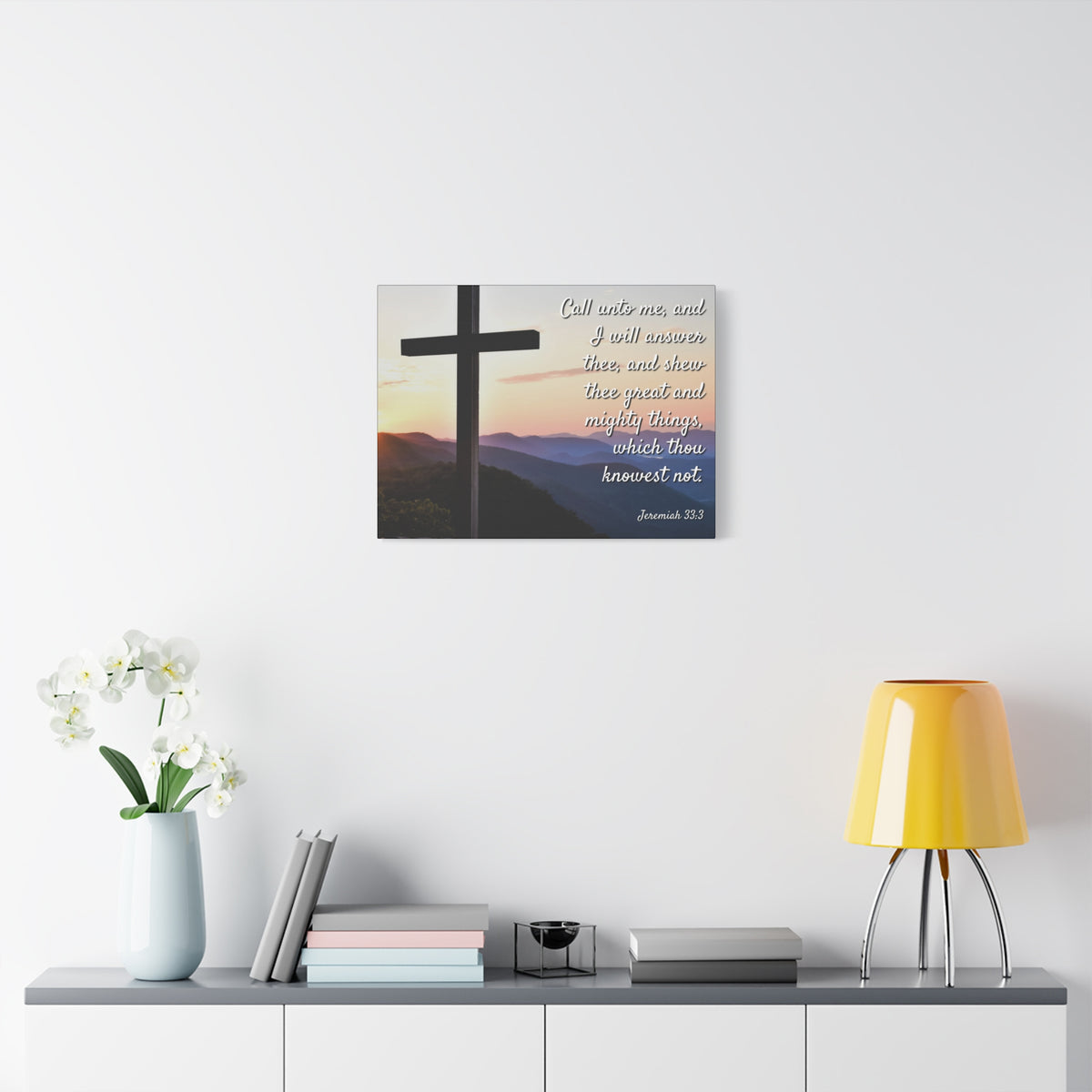 Scripture Canvas Mighty Things Jeremiah 33:3 Christian Wall Art Bible Verse Print Ready to Hang
