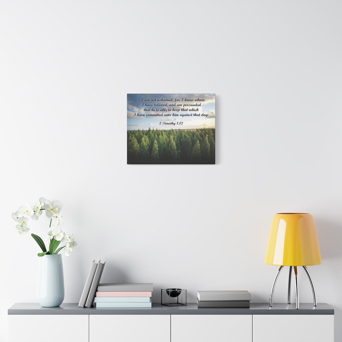 Scripture Canvas Not Ashamed 2 Timothy 1:12 Christian Wall Art Bible Verse Print Ready to Hang