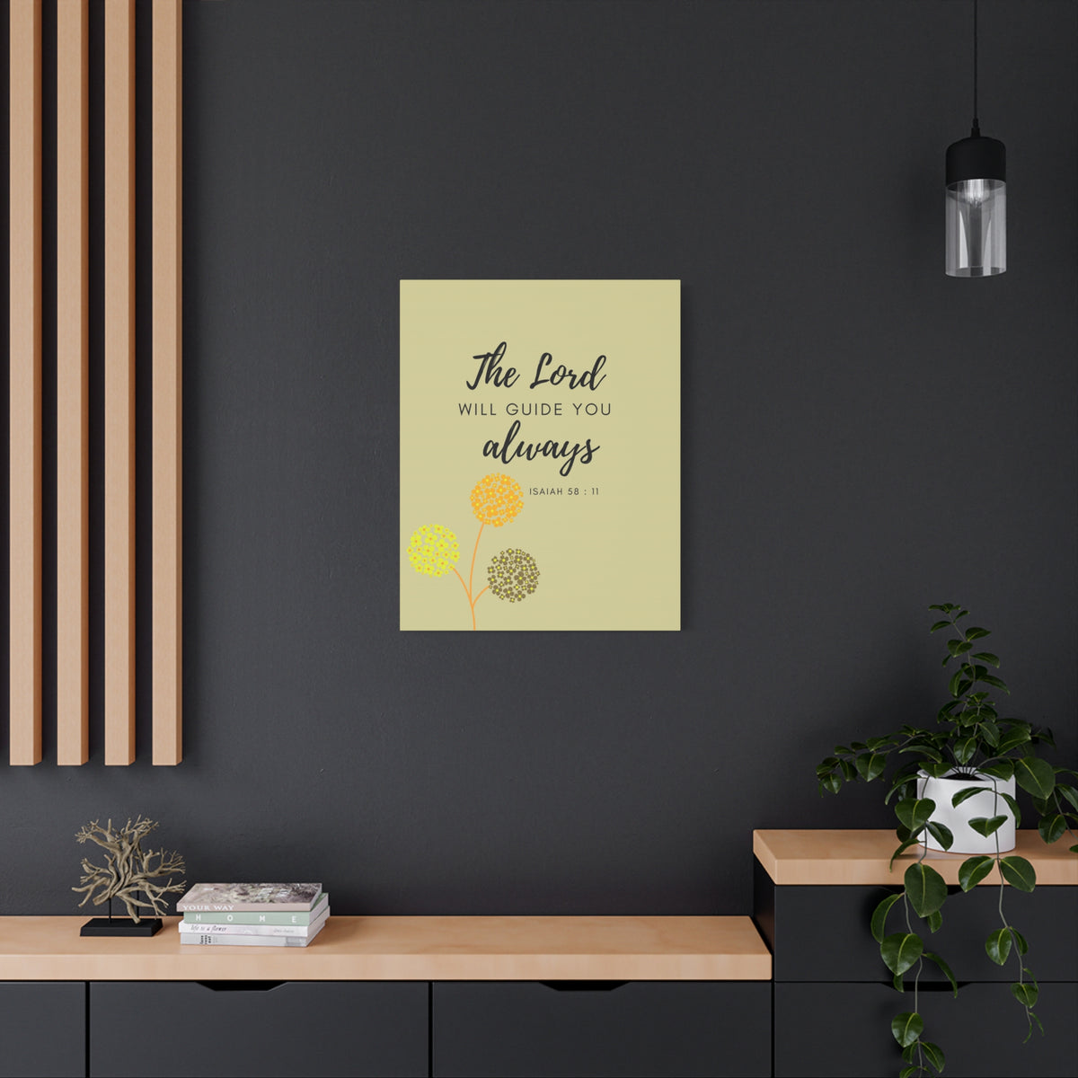 Scripture Canvas The Lord Will Guide You Isaiah 58:11 Christian Wall Art Bible Verse Print Ready to Hang