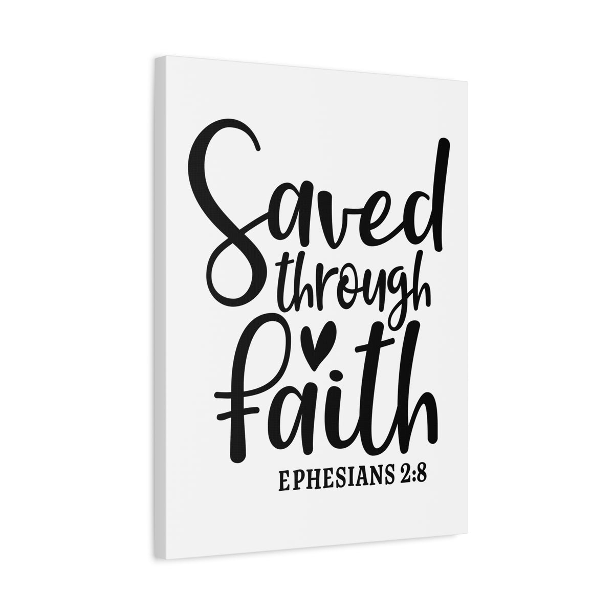 Scripture Canvas Saved Through Faith Ephesians 2:8 Christian Wall Art Bible Verse Print Ready to Hang