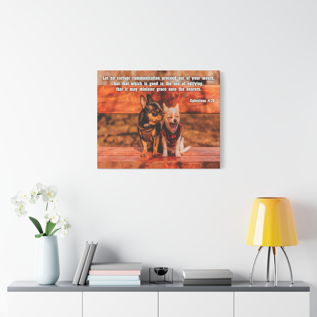 Scripture Canvas Grace Unto The Hearers Ephesians 4:29 Christian Wall Art Bible Verse Print Ready to Hang