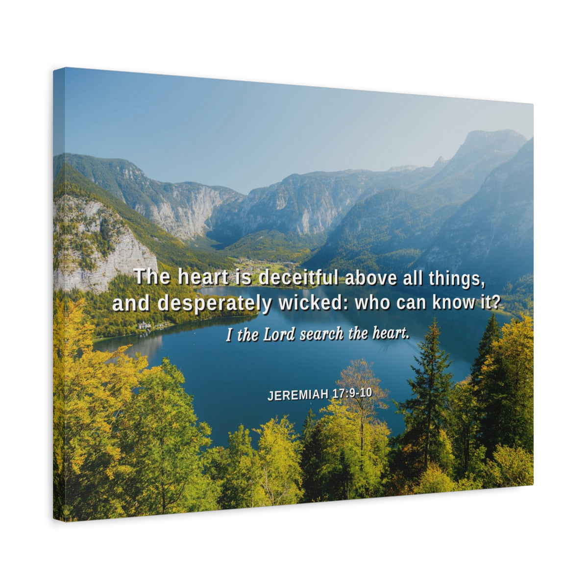 Scripture Canvas Above All Things Jeremiah 17:9 Christian Wall Art Bible Verse Print Ready to Hang