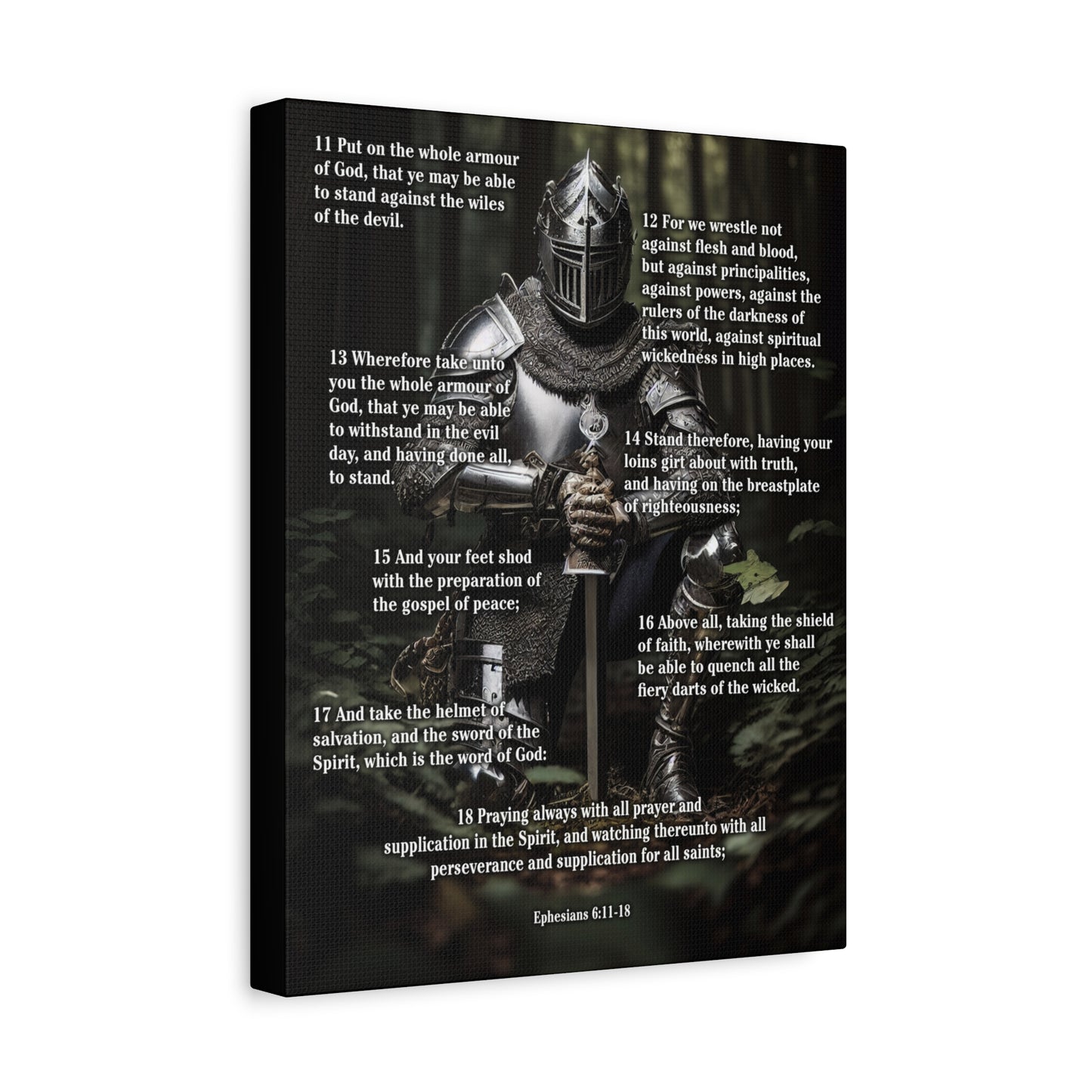 Scripture Walls Armor Of God Ephesians 6:11-18 Soldier Kneels Christian Wall Art Print Ready to Hang Unframed