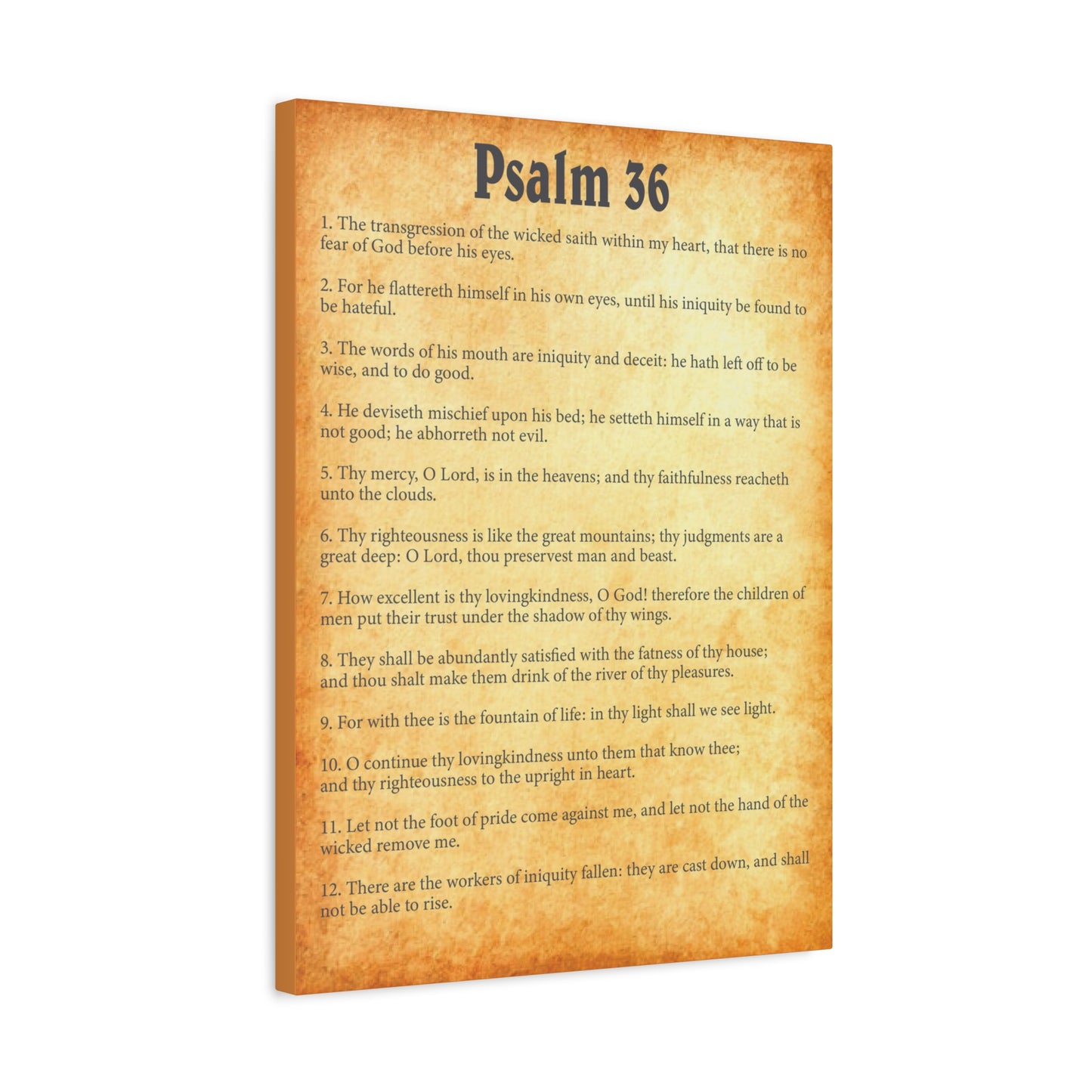 Scripture Walls Psalm 36 Gold Bible Chapter Canvas Christian Wall Art Ready to Hang