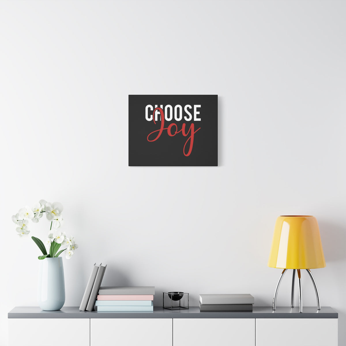 Scripture Canvas Choose Joy Philippians 4:4 Red Christian Wall Art Bible Verse Print Ready to Hang