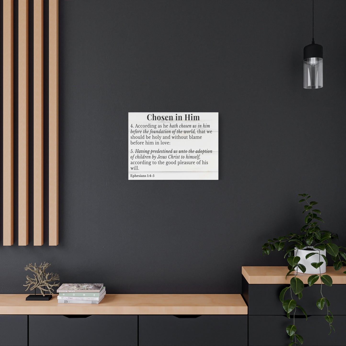 Scripture Walls Ephesians 1:4-5 Chosen in Christ White Bible Verse Canvas Christian Wall Art Ready to Hang Unframed