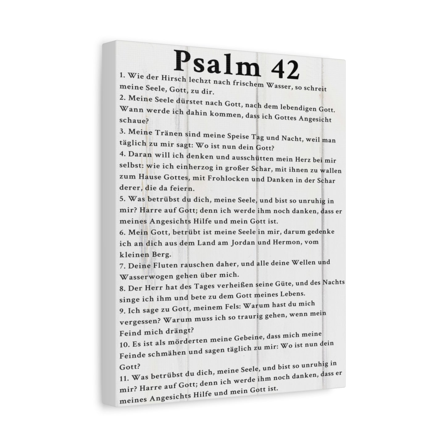 Scripture Walls Psalm 42 German White Bible Verse Canvas Christian Wall Art Ready to Hang Unframed