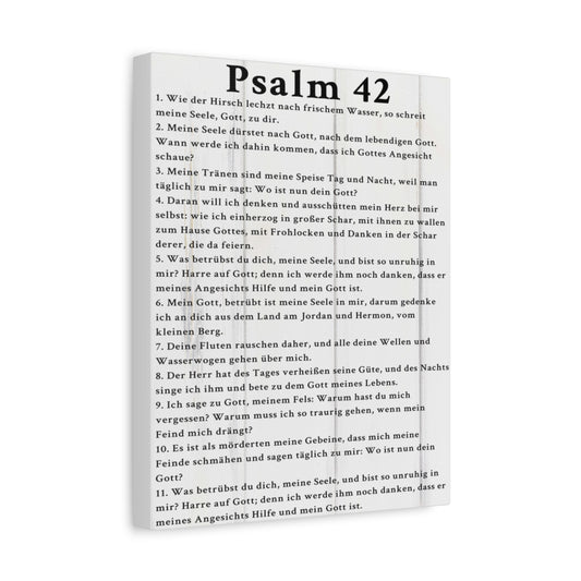 Scripture Walls Psalm 42 German White Bible Verse Canvas Christian Wall Art Ready to Hang Unframed