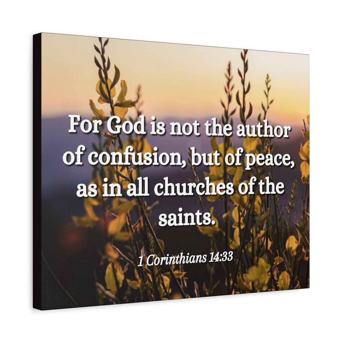 Scripture Canvas The Saints 1 Corinthians 14:33 Christian Wall Art Bible Verse Print Ready to Hang