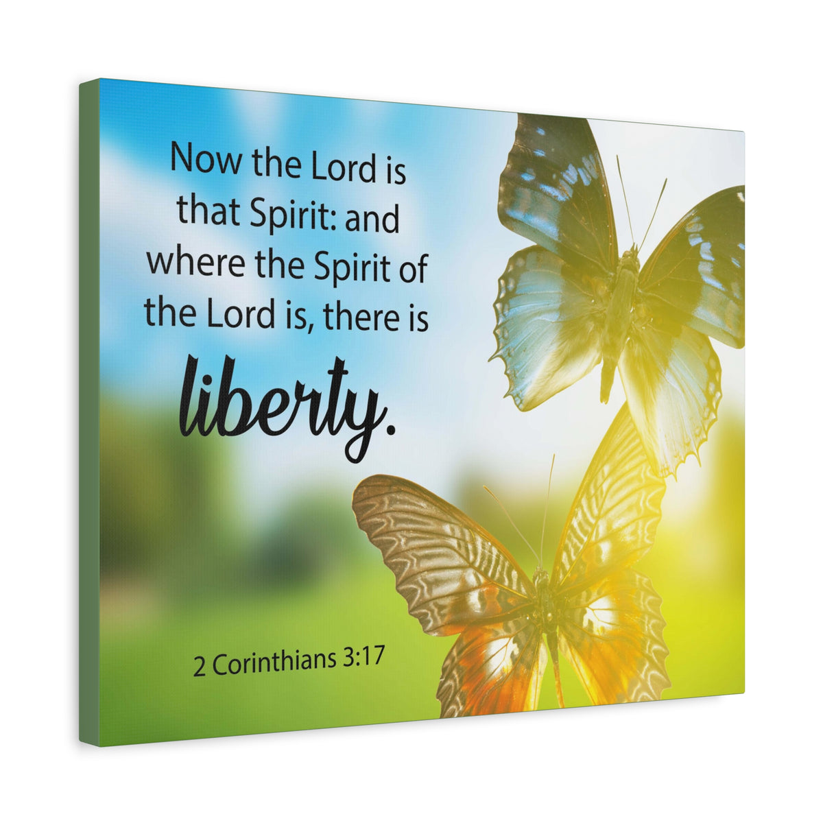 Scripture Canvas There is Liberty 2 Corinthians 3:17 Christian Wall Art Bible Verse Print Ready to Hang