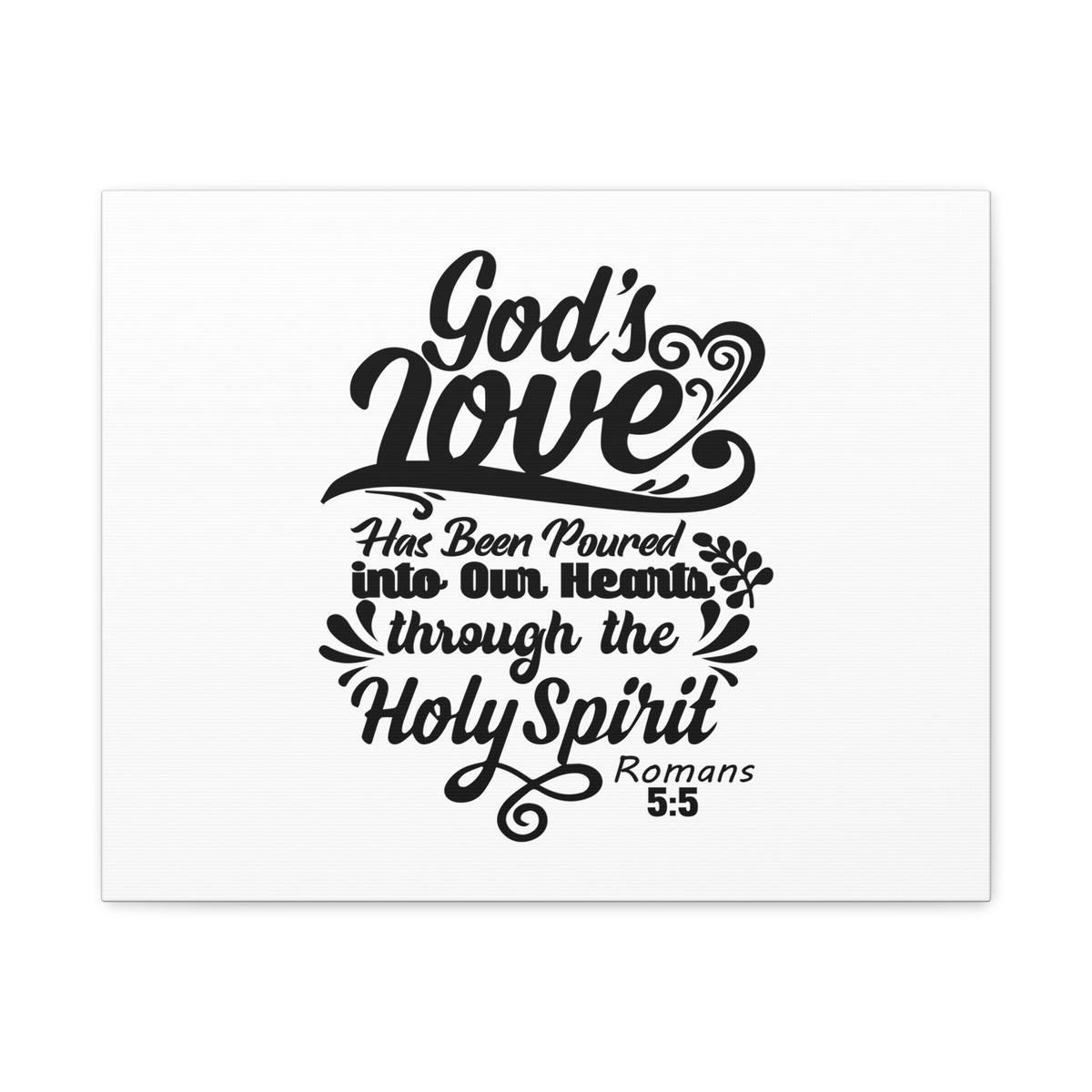Scripture Canvas God's Love Romans 5:5 Christian Wall Art Bible Verse Print Ready to Hang