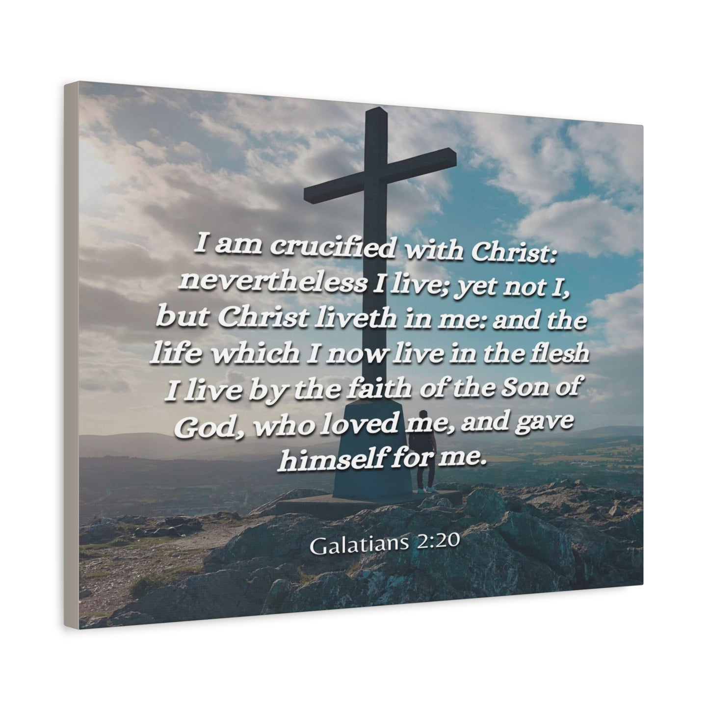 Scripture Canvas By The Faith Galatians 2:20 Christian Wall Art Bible Verse Print Ready to Hang