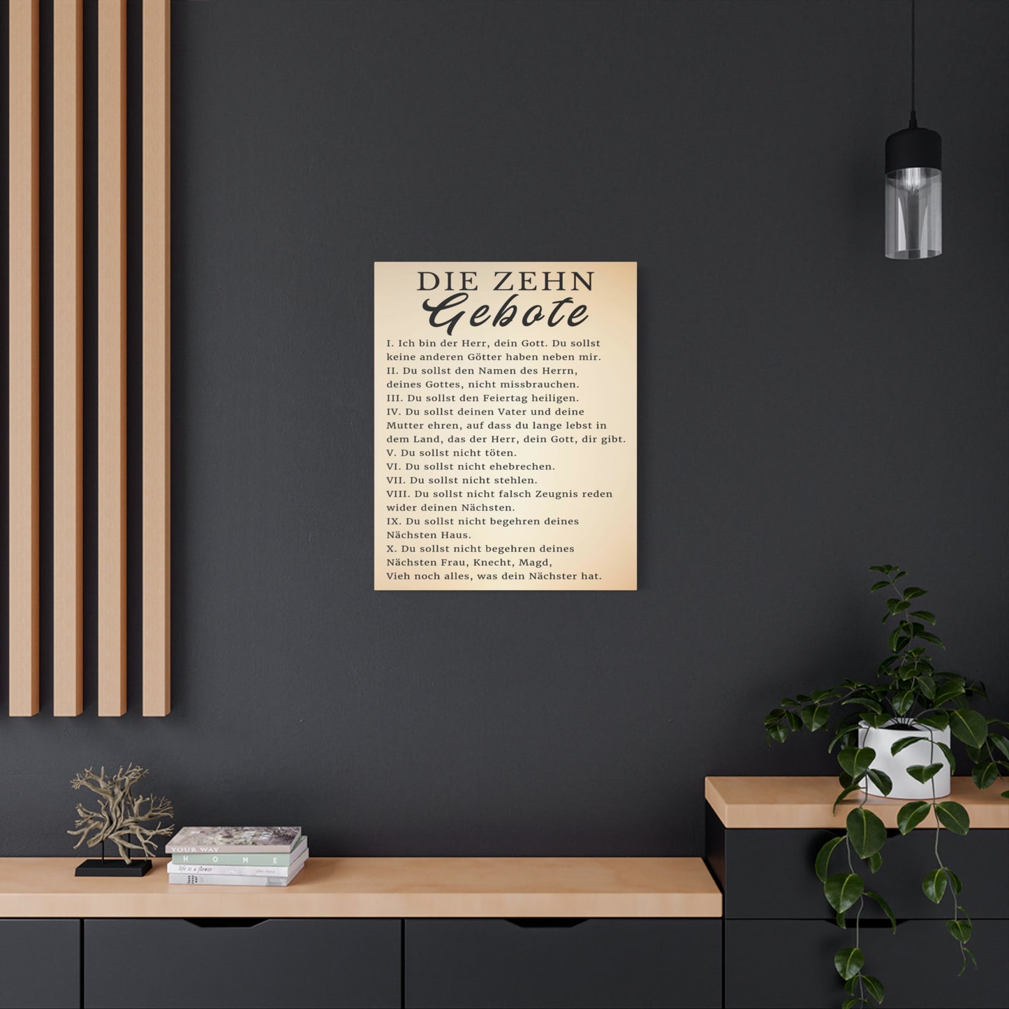 Scripture Walls Die Zehn Gebote 10 Commandments German Bible Verse Canvas Christian Wall Art Ready to Hang Unframed