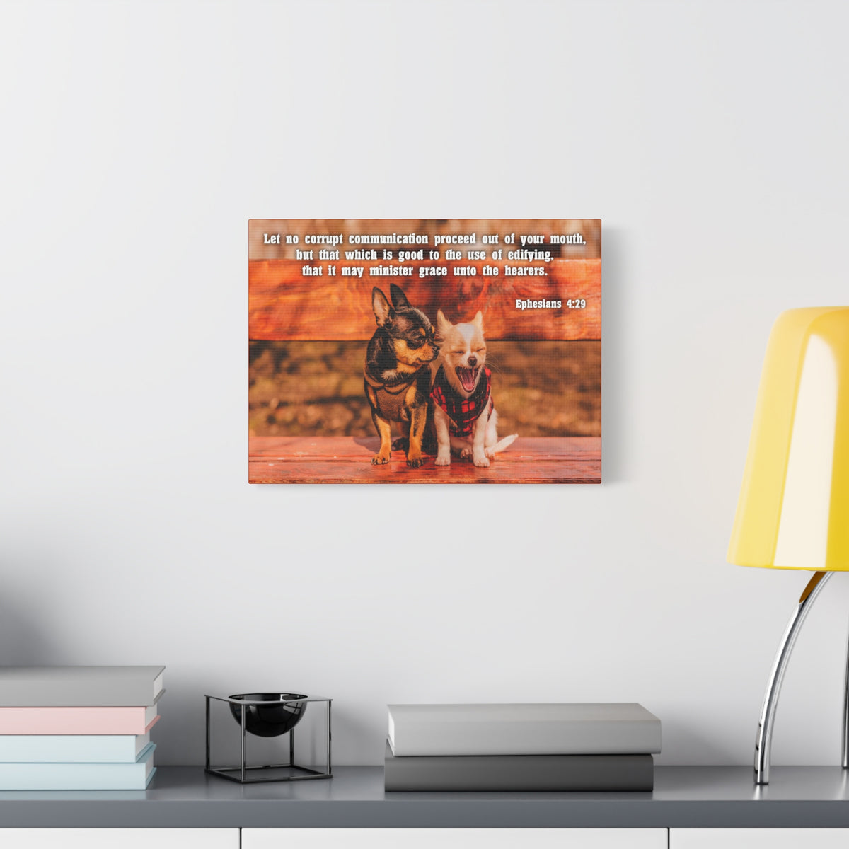 Scripture Canvas Grace Unto The Hearers Ephesians 4:29 Christian Wall Art Bible Verse Print Ready to Hang