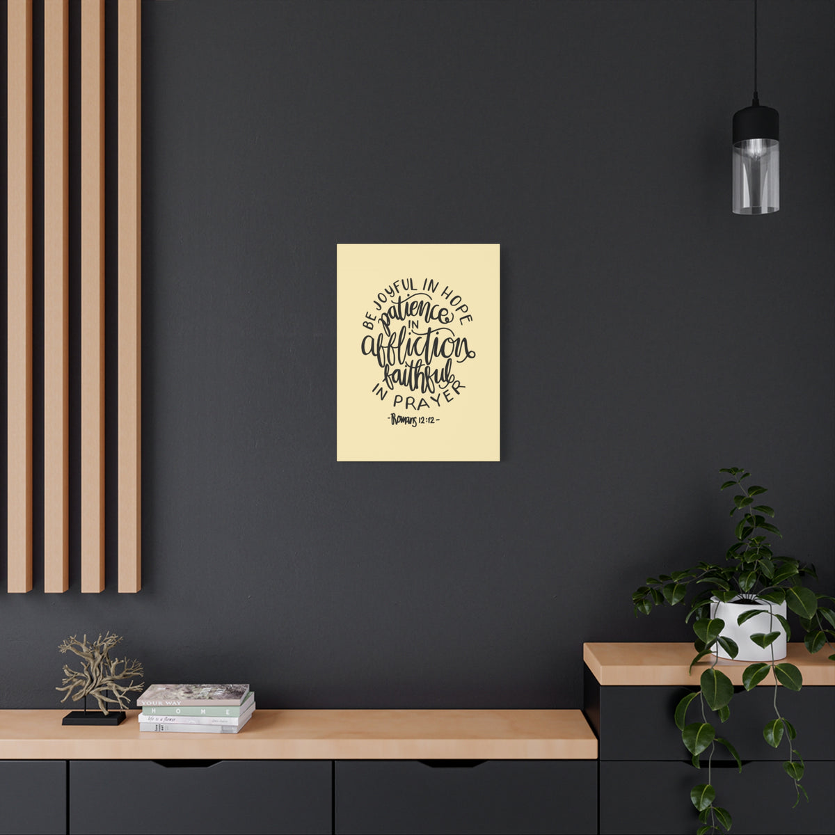 Scripture Canvas Be Joyful In Hope Romans 12:12 Christian Wall Art Bible Verse Print Ready To Hang